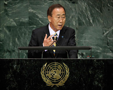 الجمعية العامة للأمم المتحدة قد توافق الثلاثاء المقبل على ولاية ثانية لبان (رويترز)