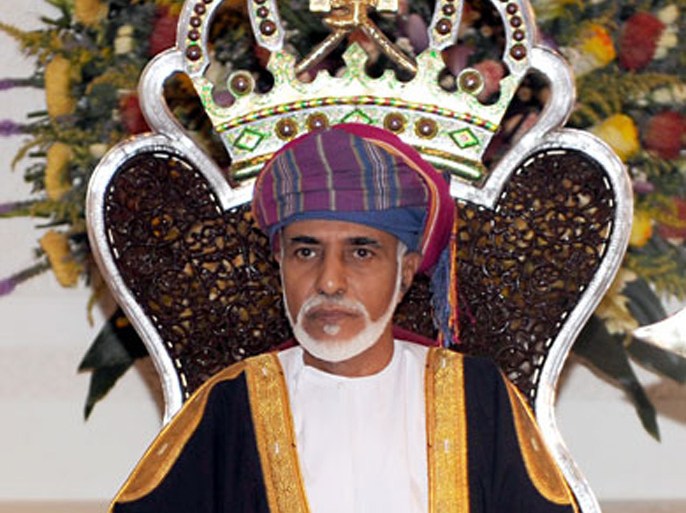 epa01935489 Sultan of Oman Qaboos bin Said spekas at the opening of the annual session of the council of Oman in Muscat, Oman, 16 November 2009. EPA