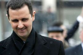 Syrian President Bashar Assad is seen during a visit to Moscow's State Institute for Foreign Relations on January 25, 2005
