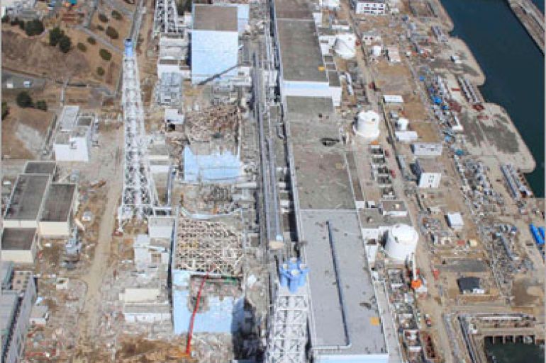 R: An aerial view of the Fukushima Daiichi Nuclear Power Station is seen in Fukushima Prefecture in this file photo taken by Air Photo Service on March 24, 2011. Japan will pump radioactive water into the sea from the crippled nuclear plant