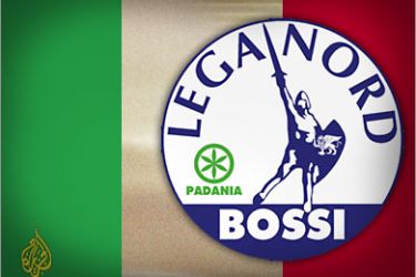 تصميم يتضمن شعار حزب رابطة الشمال في إيطاليا