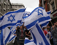 مظاهرة مؤيدة لإسرائيل بشوارع لندن (الجزيرة نت)