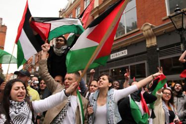 مظاهرة في لندن مؤيدة للفلسطينيين