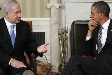 U.S. President Barack Obama meets with Israel's Prime Minister Benjamin Netanyahu in the Oval Office at the White House in Washington, May 20, 2011. Obama's call for Israel to give Palestinians territory it has occupied since 1967 stunned Netanyahu and pushed the leaders' thawing relationship back into the