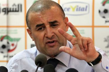 epa02337224 Algeria's new national soccer team coach Abdelhak Bennchikha speaks to journalists