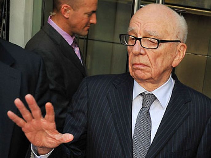 News Corporation Chief Rupert Murdoch speaks to the media after meeting the family of murdered British school girl Milly Dowler in London, on July 15, 2011. Rupert