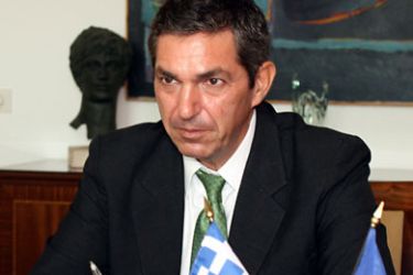 epa02784354 New Greek Foreign Minister Stavros Lambrinidis is seen during his meeting with Cypriot Foreign Minister Markos Kyprianou (unseen) in Nicosia, Cyprus, 18 June 2011. EPA