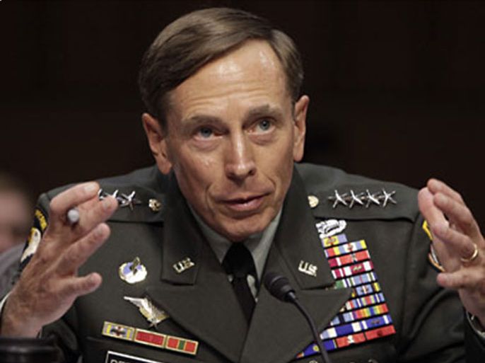 r_U.S. General David Petraeus gestures during the Senate Intelligence Committee hearing on his nomination to be director of the Central Intelligence Agency on Capitol Hill