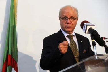Algerian Foreign Minister Mourad Medelci speaks at a press conference with his Malian counterpart Soumeylou Boubeye Maiga on September 11, 2011 during the opening of the 11th mixed Algero-Malian Cooperation Commission in Algiers.