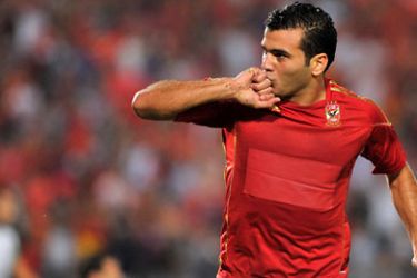epa02865264 Al-Ahly's Emad Moteab celebrates after scoring during the African Champions League
