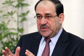 r_Iraq's Prime Minister Nuri al-Maliki speaks during an interview with Reuters in Baghdad October 9, 2011. al-Maliki encouraged Syria to open up its political system to end one