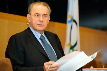 The president of the International Olympic Committee (IOC) Jacques Rogge is pictured before the IOC executive board meeting on December 8, 2010 in Lausanne. Two of Africa's highest profile International Olympic Committee (IOC) members are set to learn their fate over corruption allegations. AFP PHOTO