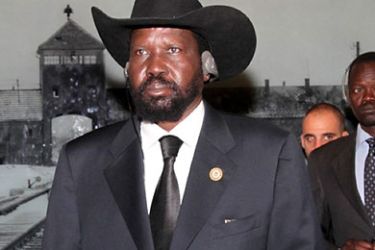A picture released by the Yad Vashem Holocauset museum shows South Sudan's President Salva Kiir as he visits the museum in Jerusalem on December