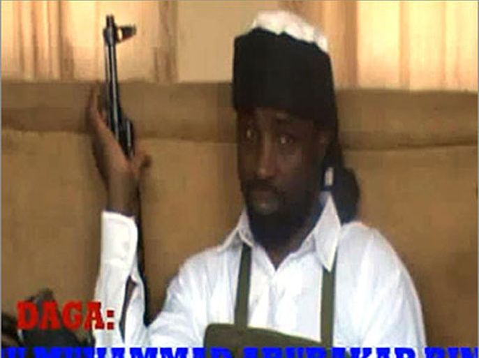is still picture posted on January 26, 2012 on YouTube reportedly shows Abubakar Shekau, the leader of Nigeria's Boko Haram Islamist militants, dressed