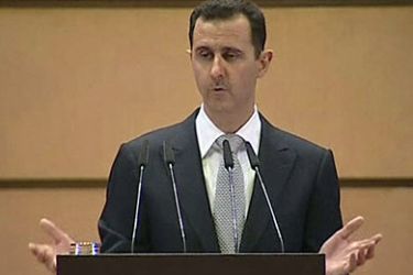 Syria's President Bashar al-Assad speaks at Damascus university January 10, 2012, in this still image taken from video. Al-Assad said on Tuesday his country will not "close