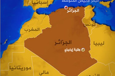 خريطة عليها ولاية إيليزي في جنوب الجزائر