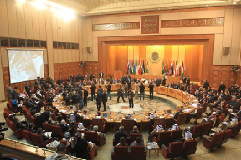 A general view shows the Arab foreign ministers meeting in Cairo on January 22, 2012 to decide the future of its heavily criticized observer mission to Syria. Saudi Arabia said it was pulling its observers from the Arab League observer mission because Damascus had not kept its promises, as a panel recommended the body extend its mission to the unrest-swept country.