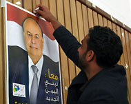 ملصق انتخابي لعبد ربه منصور هادي(الفرنسية)