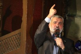 Hamas's Gaza premier Ismail Haniya delivers a speech after Friday prayers in the Al-Azhar grand mosque in Cairo on February 24, 2012 where he hailed the "heroic" Syrian struggle for democracy,