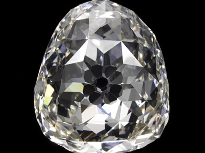 This handout picture realised by Sotheby's Action house shows the 35-carat pear-shaped diamond that Marie de Medici wore at her coronation in 1610 that will be auctioned on May 15, 2012 in Geneva