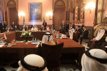 A general view shows Arab foreign ministers meeting in Cairo on February 12 , 2012 to decide the future of the Arab League observer mission to unrest-swept Syria. AFP