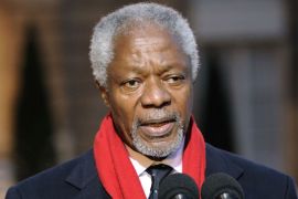 Photo dated February 15, 2011 shows former UN chief Kofi Annan at a press conference in Paris. The United Nations on February 23, 2012