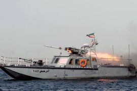epa03046696 (FILE) A file picture dated 30 December 2011 of an Iranian war-boat firing a missile during the Iranian navy military exercise on the Sea of Oman, near the Strait of Hormuz in southern Iran. An Iranian naval commander on 01 January 2012 said the country would not close the Strait of Hormuz in the Persian Gulf unless it was forced to do so. Around 40 per cent of the worldâ×?s ship-borne crude oil passes though the strait. 'We are after peace and security and free shipping and not afte