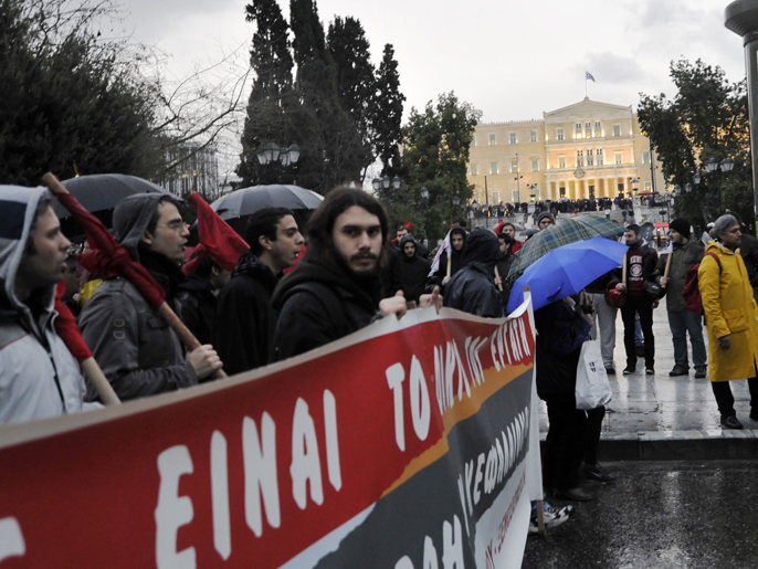 ‪شهدت اليونان احتجاجات على خطط التقشف المفروضة منذ عام 2010‬ (الفرنسية-أرشيف)