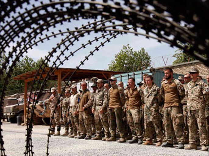 German Bundeswehr army soldiers of the International Security Assistance Force (ISAF) gather for an appeal inside the German army camp in Taloqan, west of Kunduz, in this May 2, 2010 file picture