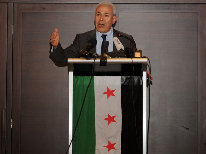 Syrian National Council leader Burhan Ghalioun speaks during a press conference in Istanbul on March 31, 2011. Turkey is grappling with a refugee crisis stemming from the Damascus regime's military offensive against opponents as the country braces for a new influx of people fleeing the violence. More than 17,000 Syrians have fled across the border into Turkey to escape President Bashar al-Assad's brutal crackdown on anti-government protests since the uprising erupted in mid-March last year. AFP