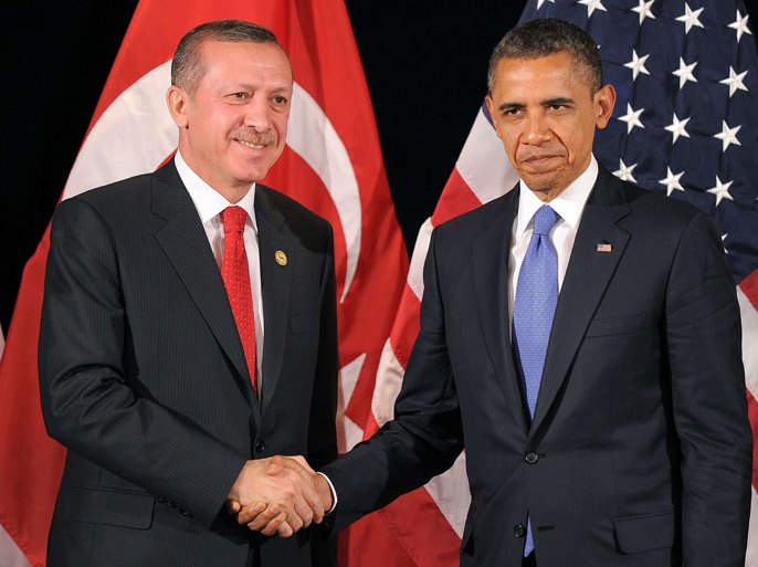 - SEOUL, -, REPUBLIC OF KOREA : US President Barack Obama (R) and Turkish Prime Minister Recep Tayyip Erdogan leave after their bilateral meeting in Seoul on March 25, 2012 on the eve of the 2012 Seoul Nuclear Security Summit. World leaders including US President Barack Obama on March 26 will launch the summit on the threat from nuclear-armed terrorists, but the atomic ambitions of North Korea and Iran are set to feature heavily. AFP PHOTO / Jewel Samad