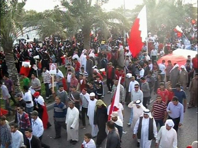 مسيرة حاشدة غرب العاصمة البحرينية المنامة