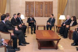 A handout picture released by the official Syrian Arab News Agency (SANA ) shows Syrian President Bashar al-Assad (C-R) and his aides meeting with UN-Arab League envoy Kofi Annan and his delegation in Damascus on March 10, 2012 during the latter's visit for crux talks with the hopes of the world pinned on his bid to prevent a nearly year-old uprising spiralling into all-out civil war. AFP PHOTO/HO/SANA == RESTRICTED TO EDITORIAL USE - MANDATORY CREDIT "AFP PHOTO / HO / SANA" - NO MARKETING NO ADVERTISING CAMPAIGNS - DISTRIBUTED AS A SERVICE TO CLIENTS ==