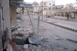 An image grab taken from a video uploaded on YouTube allegedly shows destruction in the streets of Rastan on March 8, 2012. Syrian activists voiced growing fears of a major assault like the one that devastated the Homs neighbourhood of Baba Amr, on the eve of a first visit by new international envoy Kofi Annan.
