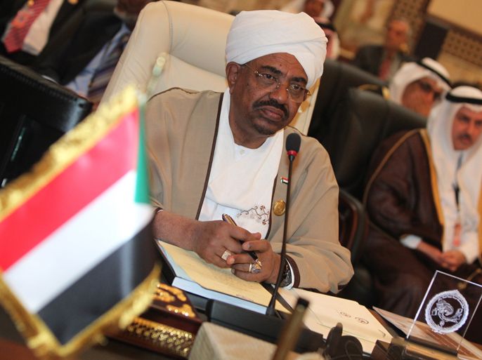 Sudan's President Omar al-Bashir attends the opening session of the first Arab summit to be held in Iraq in 22 years on March 29, 2012 in the former Republican Palace in Baghdad, with the year-long crisis in Syria in the spotlight. Among those attending were nine Arab leaders, including Kuwait's emir, who was on the first visit to Iraq by a Kuwaiti head of state since the 1990 Iraqi invasion of that country. AFP