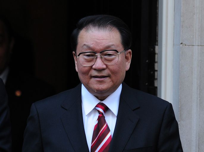 Chinese Communist Party official Li Changchun, a senior member of China's Politburo Standing Committee, leaves number 10 Downing Street in central London on April 17, 2012 after a meeting with British Prime Minister David Cameron. Cameron met a top Chinese Communist Party official on April 17 and urged a full and proper investigation into the death of an English businessman in China last year. AFP