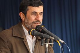 A handout picture released by the official website of the Iranian presidency shows Iranian President Mahmoud Ahmadinejad addressing supporters at a stadium during his visit at Karaj, 35 kilometers west of Tehran, on March 11, 2012. AFP PHOTO/IRANIAN PRESIDENCY-HO