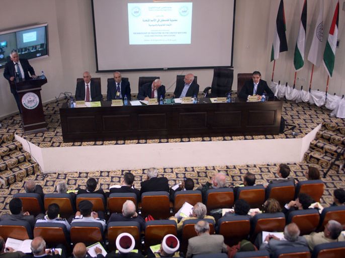 مؤتمر "عضوية فلسطين في الأمم المتحدة" جامعة الخليل (18+19 نيسان) - دعوة لمواصلة الجهود الفلسطينية بالأمم المتحدة - عوض الرجوب-رام الله