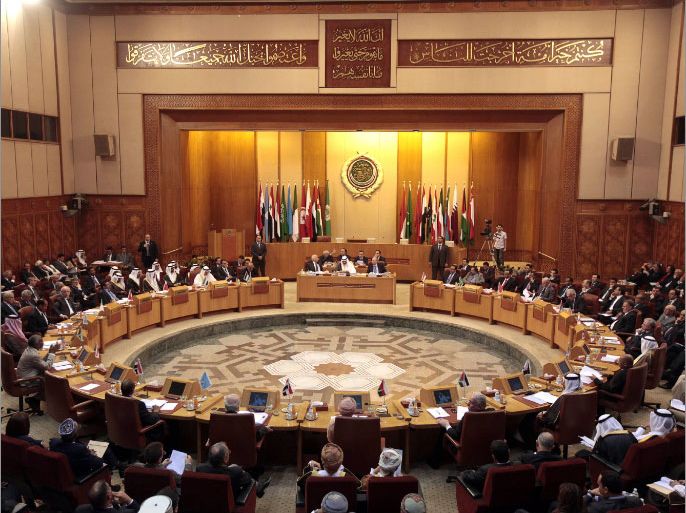 A general view of the Arab League foreign ministers meeting at the league's headquarters in Cairo April 26, 2012. REUTERS/Mohamed Abd El Ghany (EGYPT - Tags: POLITICS)