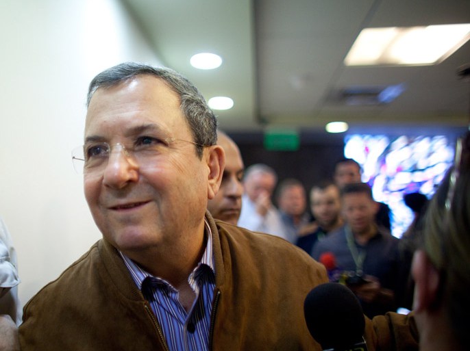 epa Israeli Defence Minister Ehud Barak arrives for the weekly cabinet meeting in his offices on April 22, 2012 in Jerusalem.