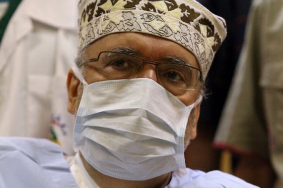 (FILES) - A file photo taken on September 9, 2009, shows freed Lockerbie bomber Abdelbaset Ali Mohmet al-Megrahi at a hospital in Tripoli. Megrahi has been hospitalised in Tripoli in critical condition, a source close to his family said on April 14, 2012. AFP PHOTO/MAHMUD TURKIA