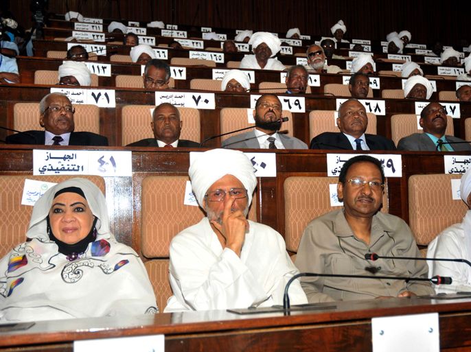 Sudanese MPs attend a parliament session in the capital Khartoum on April 16, 2012 to review a report on the situation in Heglig oil region. Sudan's parliament voted unanimously to brand the government of South Sudan an enemy, after southern troops invaded the Sudan's main oilfield. AFP