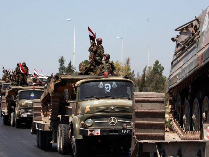 جنود من الجيش السوري ينتشرون في مدينة حماة (الأوروبية)