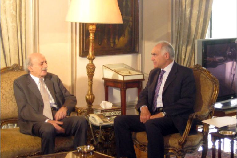 وليد جنبلاط مع وزير الخارجية المصري محمد كامل عمرو.