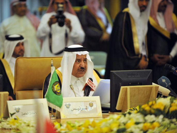 Saudi Crown Prince and Interior Minister Nayef bin Abdulaziz (C) attends a meeting of interior ministers from the six-nation Gulf Cooperation Council (GCC) in the Saudi capital Riyadh on May 2, 2012. AFP
