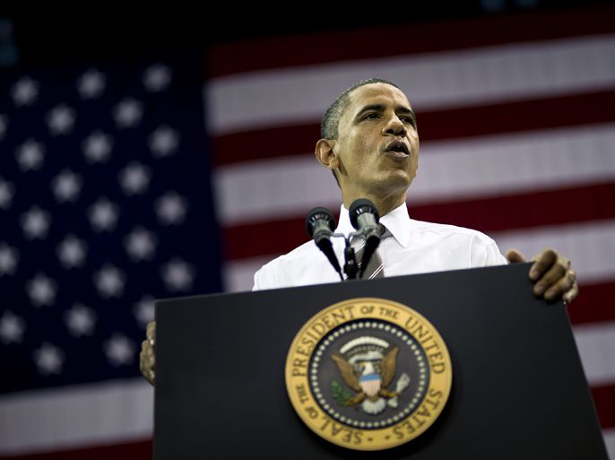 US President Barack Obama speaks at the University of North Carolina April 24, 2012 in Chapel Hill, North Carolina. President Obama spoke to the group about the potential of student loan interest rates doubling this summer. AFP