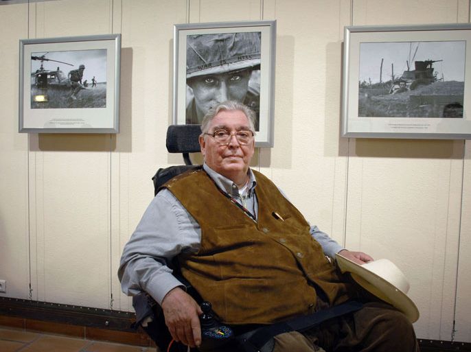 Perpignan, Pyrénées-Orientales, FRANCE : (FILES) Legendary war photojournalist and two-time Pulitzer Prize-winner, Horst Faas, poses in front of his images at the International Festival of Photojournalism in Perpignan, France in this September 05, 2008, file photo. His daughter, Clare Faas, confirmed her father died on May 10, 2012.