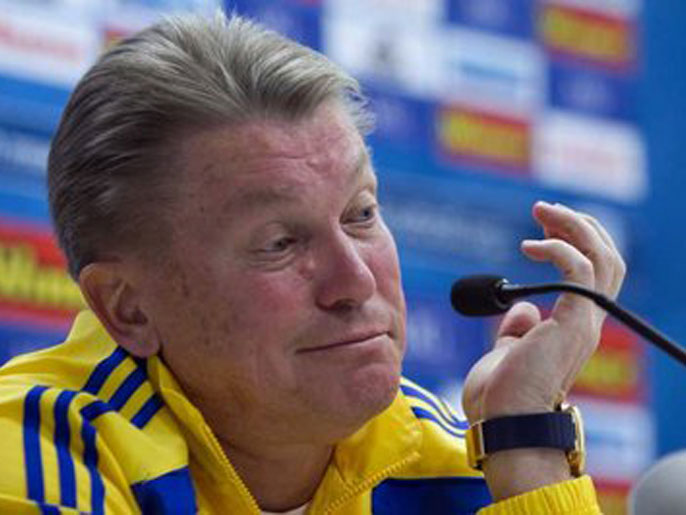 ‪أوليغ بلوخين اللاعب السابق والمدرب الحالي لمنتخب الأصفر والأزرق‬ (الأوروبية)