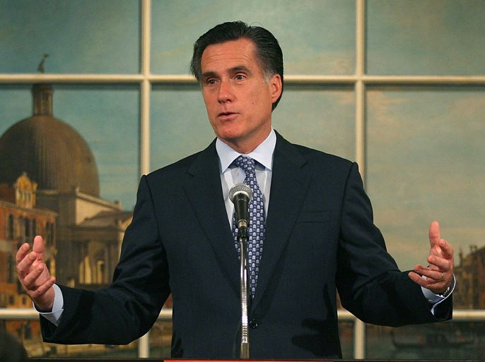 TOKYO - DECEMBER 5: Massachusetts Governor Mitt Romney delivers a keynote address at The American Chamber of Commerce in Japan (ACCJ) at the Westin Tokyo on December 5, 2006 in Tokyo, Japan. Romney is on a three-day trip to Japan. (Photo by Koichi Kamoshida/Getty Images