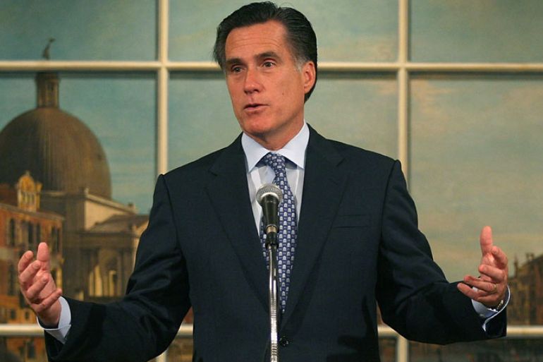 TOKYO - DECEMBER 5: Massachusetts Governor Mitt Romney delivers a keynote address at The American Chamber of Commerce in Japan (ACCJ) at the Westin Tokyo on December 5, 2006 in Tokyo, Japan. Romney is on a three-day trip to Japan. (Photo by Koichi Kamoshida/Getty Images